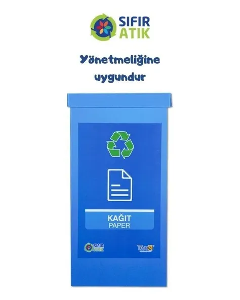 Geri Dönüşüm Kutusu - Sıfır Atık Kutusu Mavi (Karton)